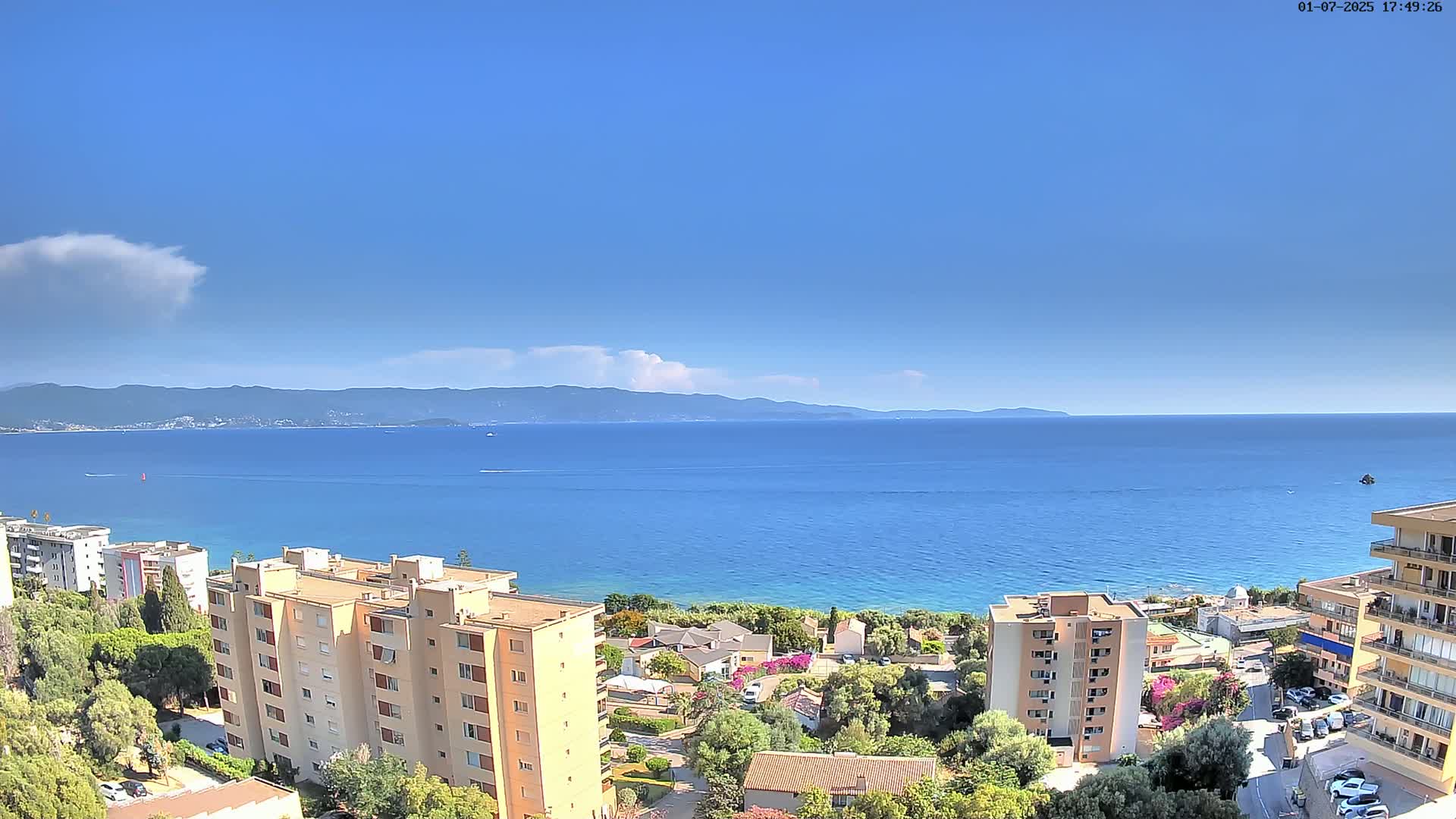 Ajaccio - Le Golfe d'Ajaccio Gulf & Coast Skyline Live Cam - Ajaccio, Corse-du-Sud, Corse , France