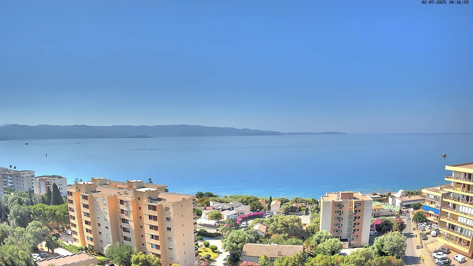 Ajaccio - Le Golfe d'Ajaccio Gulf & Coast Skyline Live Cam - Ajaccio, Corse-du-Sud, Corse , France