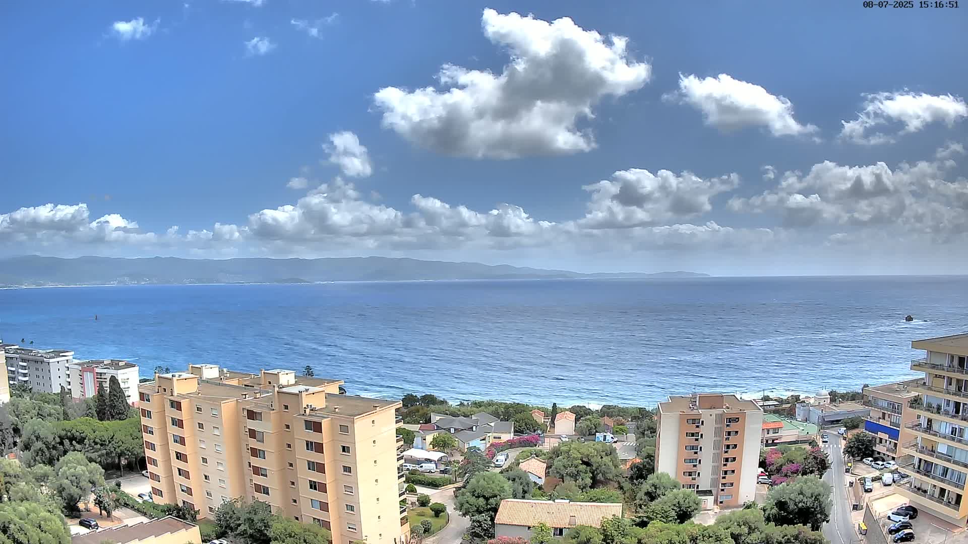 Ajaccio - Le Golfe d'Ajaccio Gulf & Coast Skyline Live Cam - Ajaccio, Corse-du-Sud, Corse , France