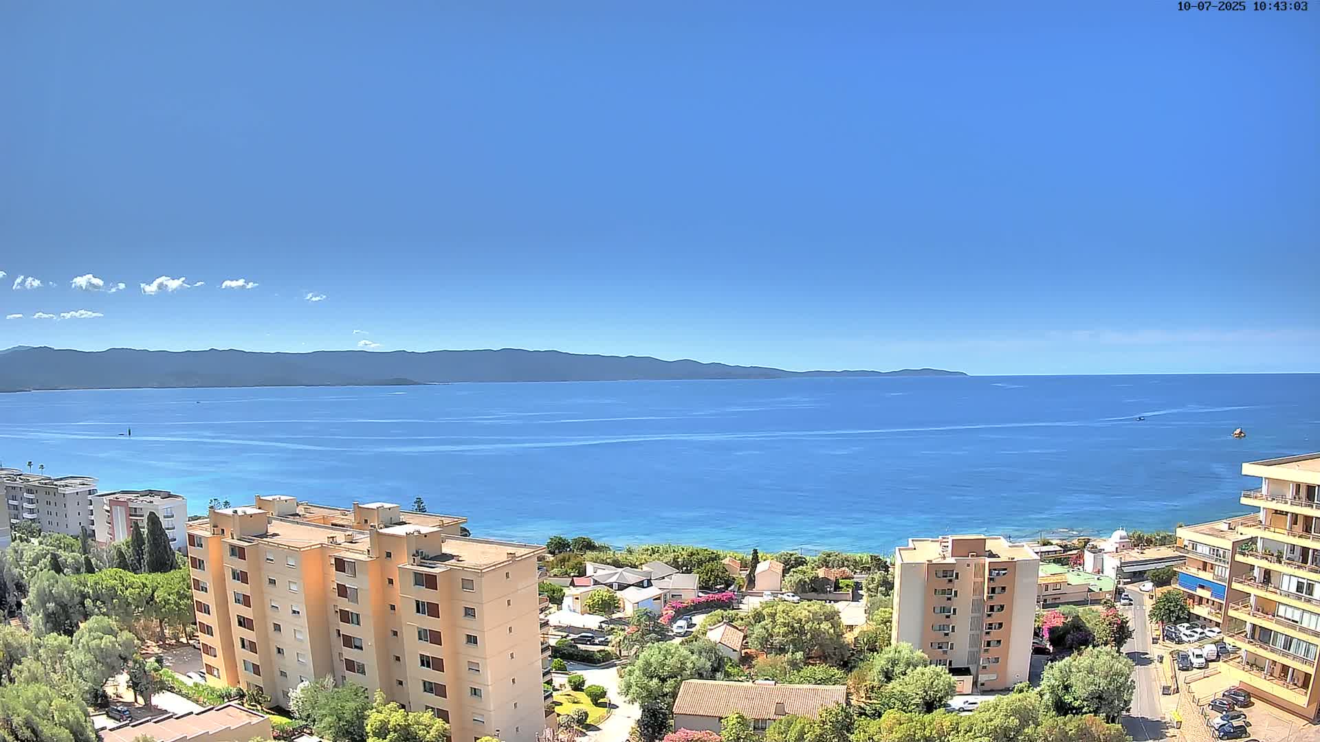 Ajaccio - Le Golfe d'Ajaccio Gulf & Coast Skyline Live Cam - Ajaccio, Corse-du-Sud, Corse , France