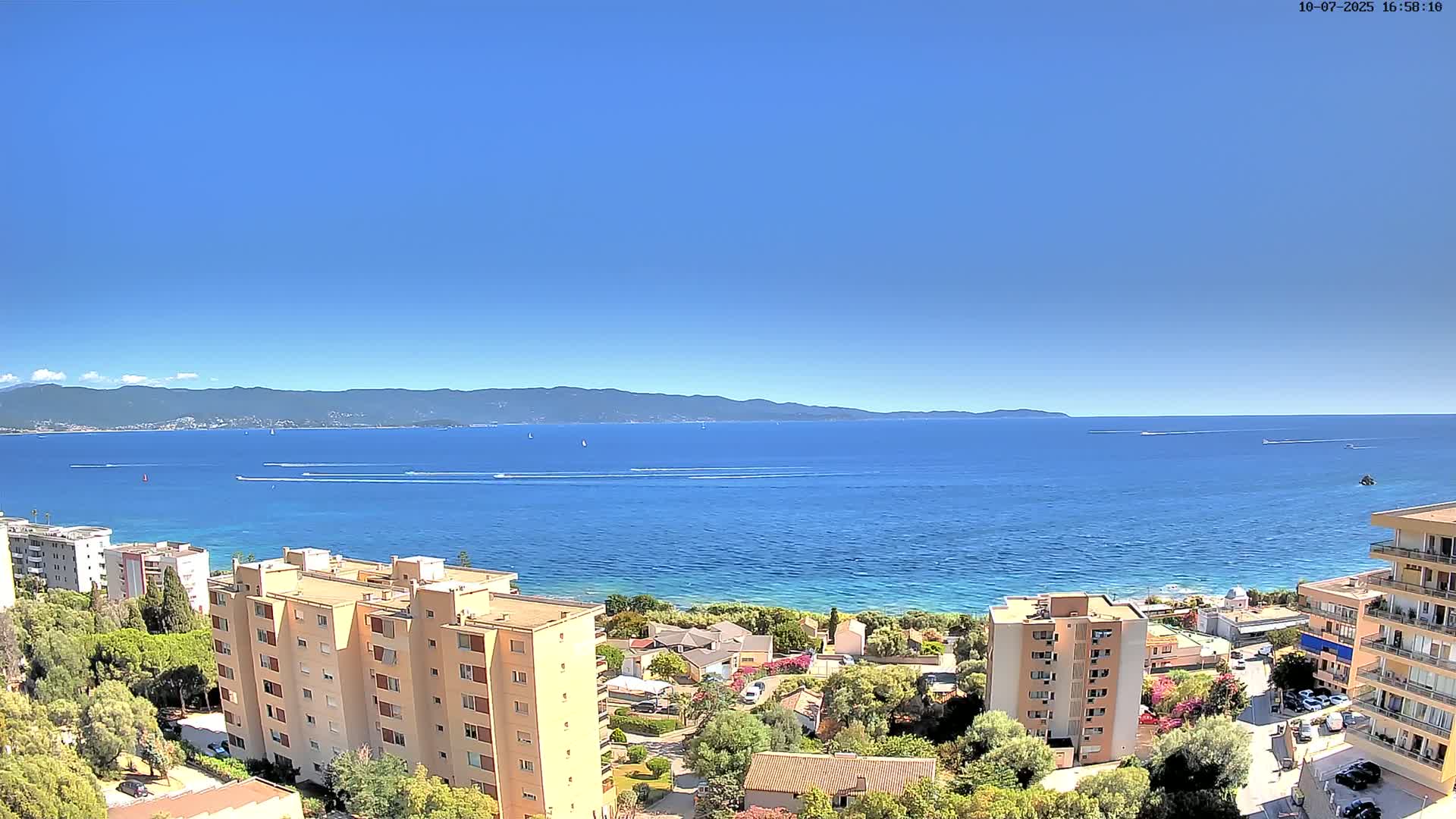 Ajaccio - Le Golfe d'Ajaccio Gulf & Coast Skyline Live Cam - Ajaccio, Corse-du-Sud, Corse , France