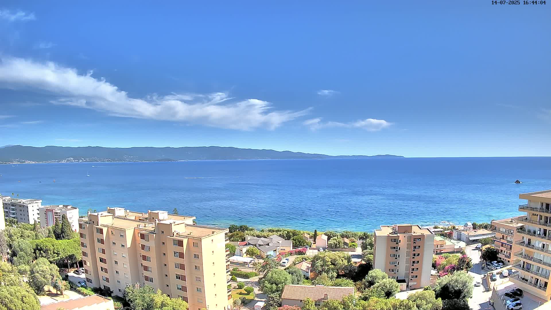 Ajaccio - Le Golfe d'Ajaccio Gulf & Coast Skyline Live Cam - Ajaccio, Corse-du-Sud, Corse , France