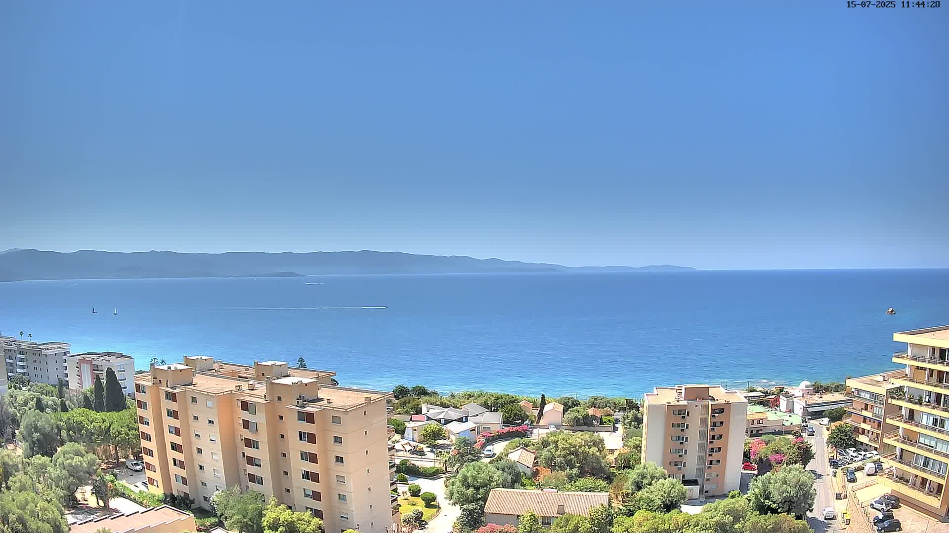 Ajaccio - Le Golfe d'Ajaccio Gulf & Coast Skyline Live Cam - Ajaccio, Corse-du-Sud, Corse , France