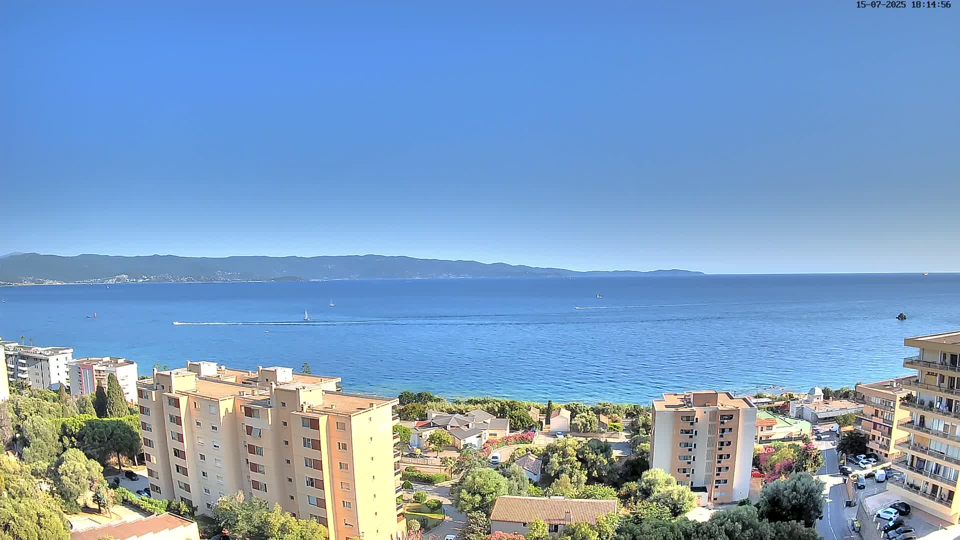 Ajaccio - Le Golfe d'Ajaccio Gulf & Coast Skyline Live Cam - Ajaccio, Corse-du-Sud, Corse , France