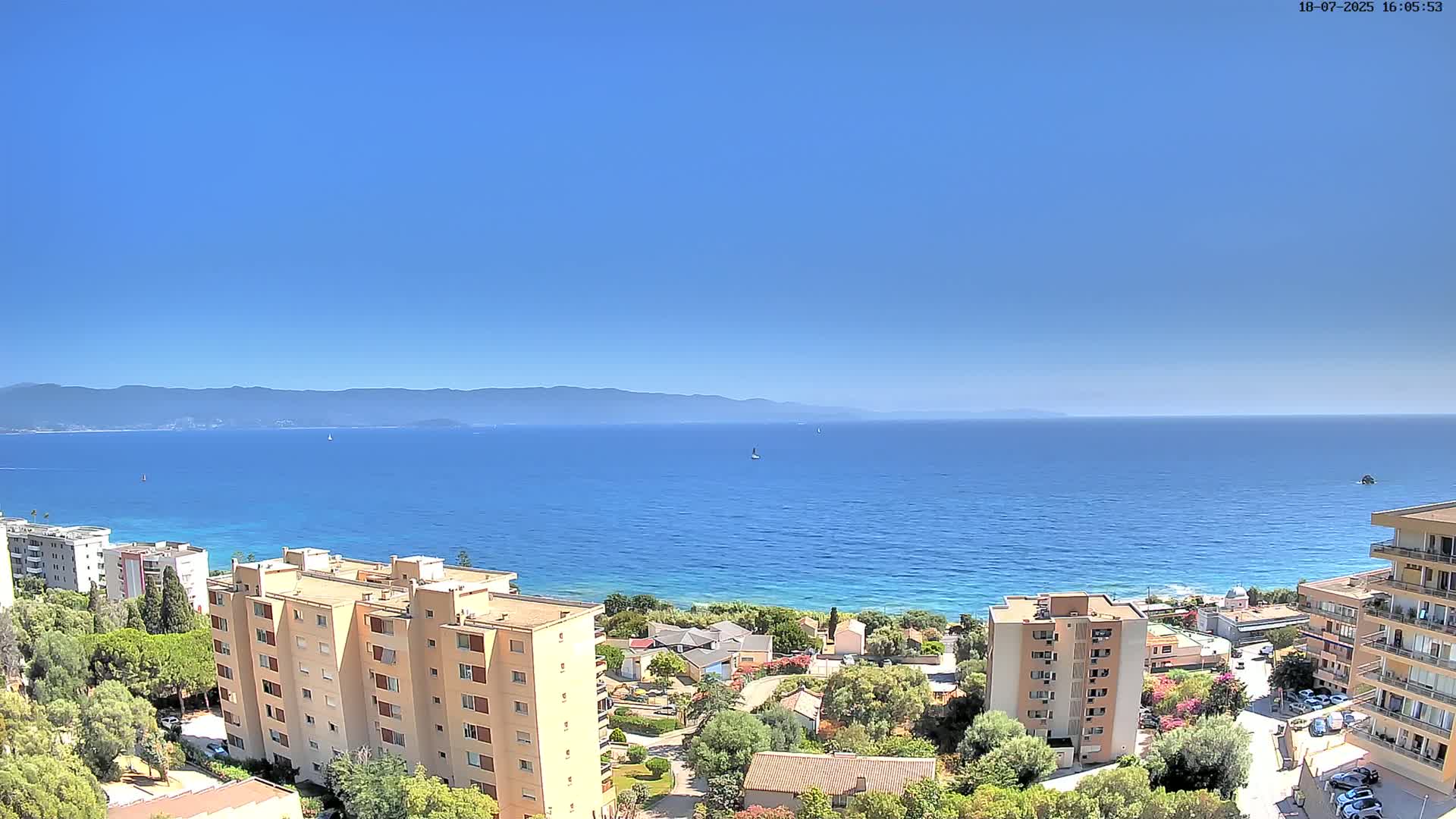 Ajaccio - Le Golfe d'Ajaccio Gulf & Coast Skyline Live Cam - Ajaccio, Corse-du-Sud, Corse , France