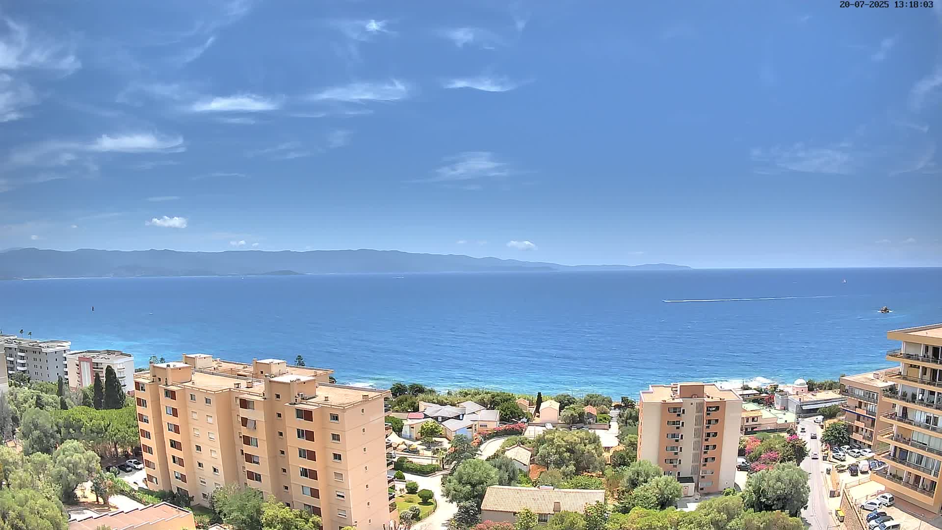 Ajaccio - Le Golfe d'Ajaccio Gulf & Coast Skyline Live Cam - Ajaccio, Corse-du-Sud, Corse , France