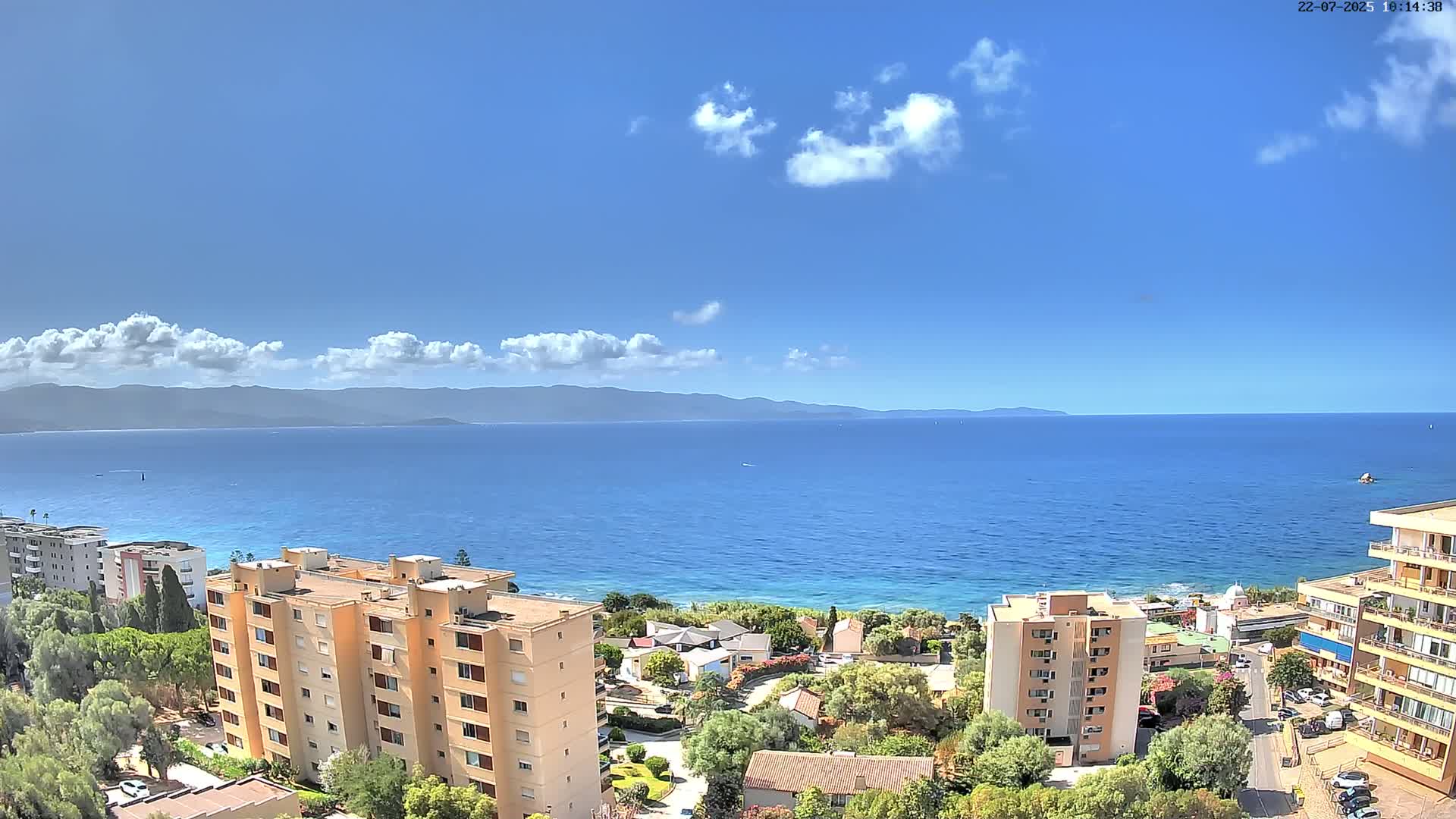 Ajaccio - Le Golfe d'Ajaccio Gulf & Coast Skyline Live Cam - Ajaccio, Corse-du-Sud, Corse , France
