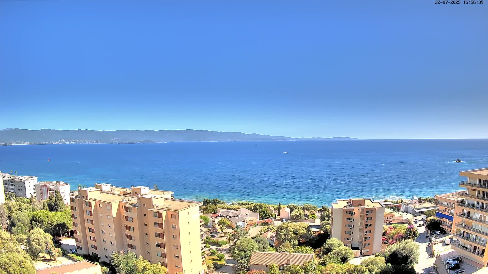 Ajaccio - Le Golfe d'Ajaccio Gulf & Coast Skyline Live Cam - Ajaccio, Corse-du-Sud, Corse , France