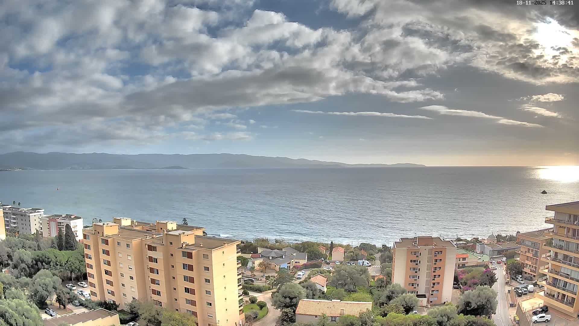 Ajaccio - Le Golfe d'Ajaccio Gulf & Coast Skyline Live Cam - Ajaccio, Corse-du-Sud, Corse , France