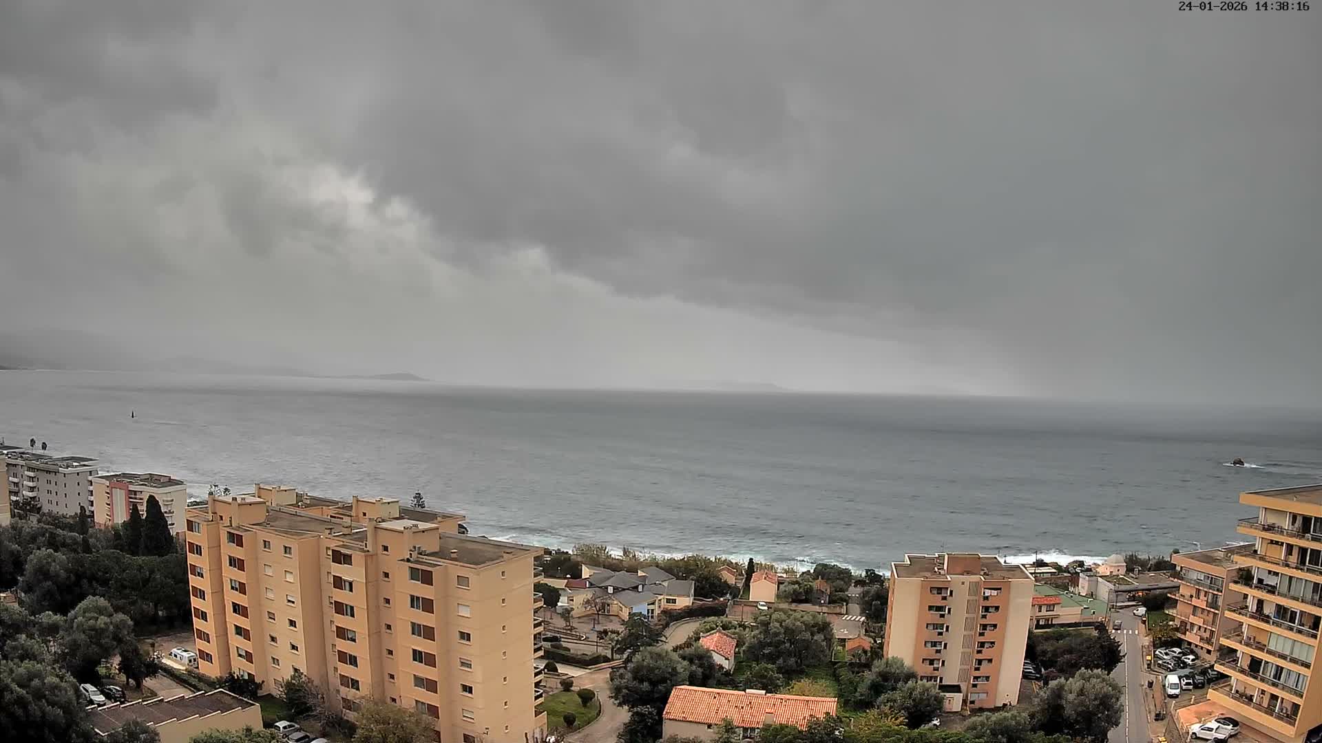 Ajaccio - Le Golfe d'Ajaccio Gulf & Coast Skyline Live Cam - Ajaccio, Corse-du-Sud, Corse , France