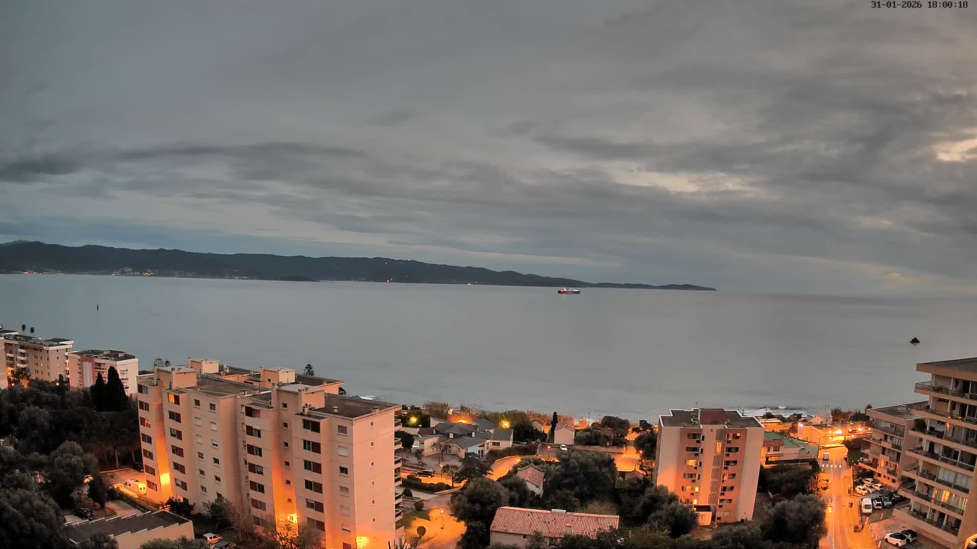 Ajaccio - Le Golfe d'Ajaccio Gulf & Coast Skyline Live Cam - Ajaccio, Corse-du-Sud, Corse , France