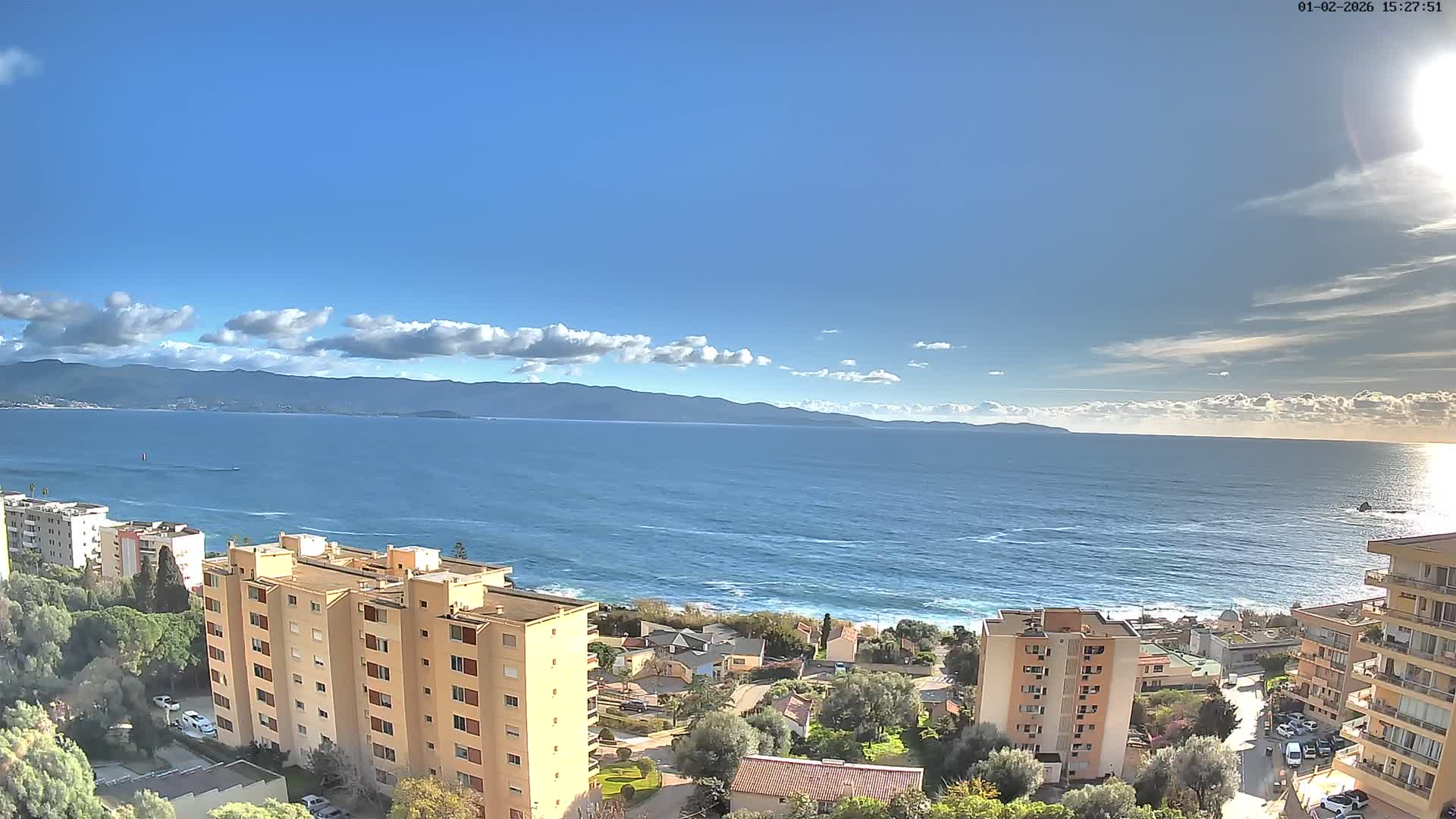 Ajaccio - Le Golfe d'Ajaccio Gulf & Coast Skyline Live Cam - Ajaccio, Corse-du-Sud, Corse , France