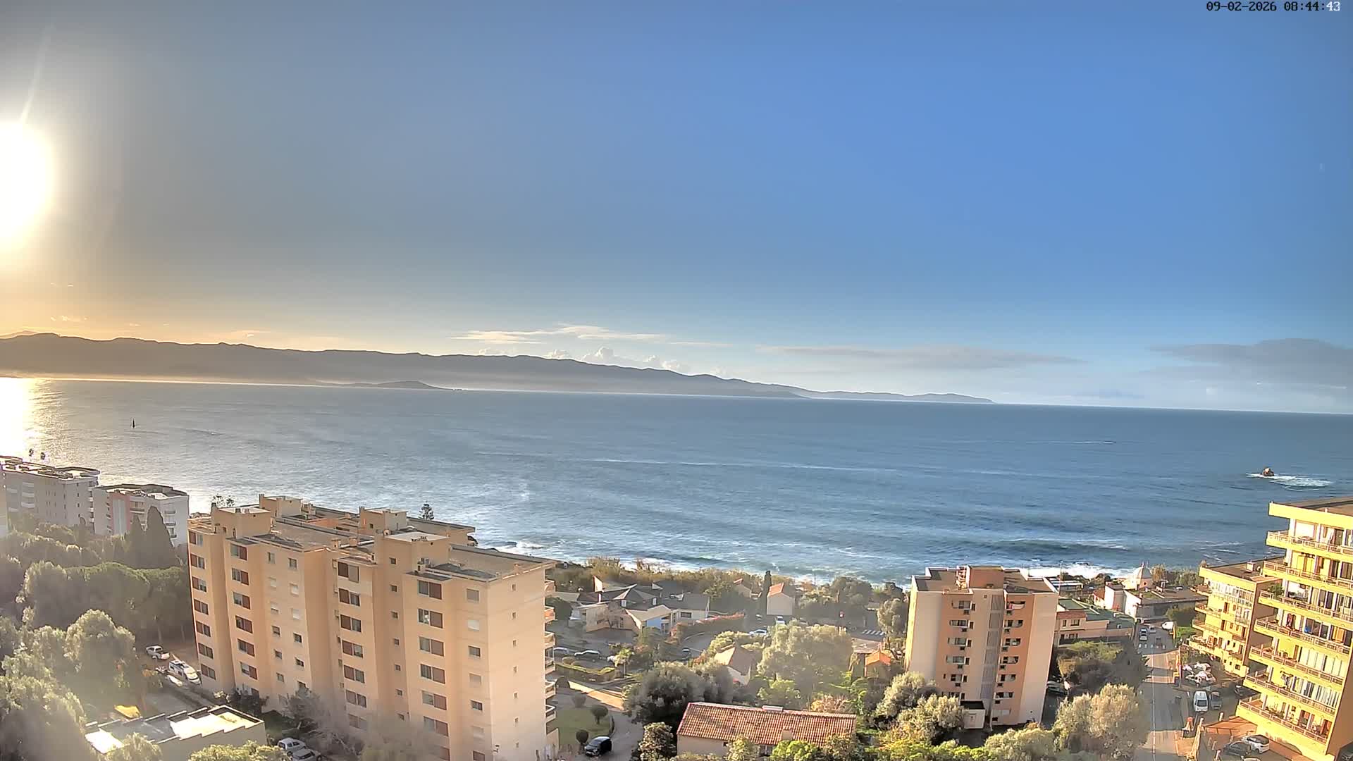 Ajaccio - Le Golfe d'Ajaccio Gulf & Coast Skyline Live Cam - Ajaccio, Corse-du-Sud, Corse , France
