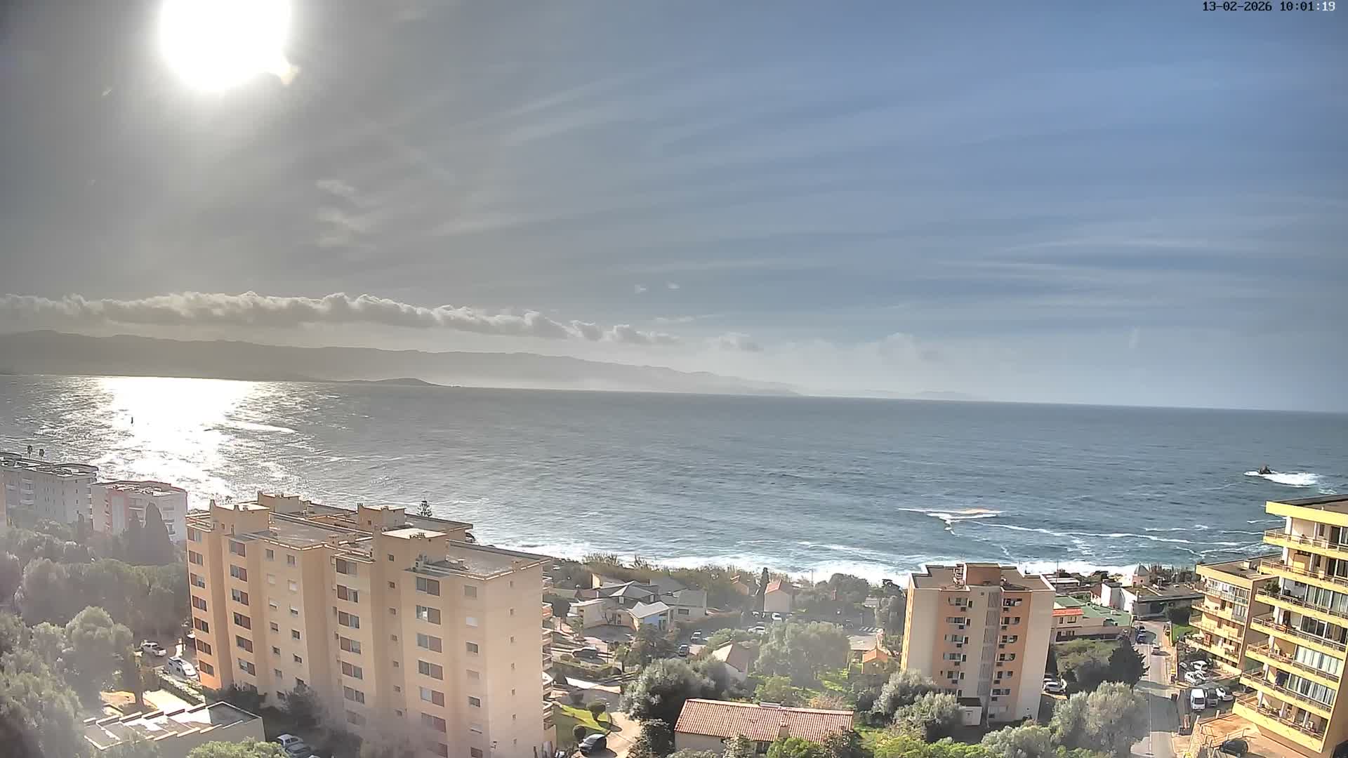 Ajaccio - Le Golfe d'Ajaccio Gulf & Coast Skyline Live Cam - Ajaccio, Corse-du-Sud, Corse , France