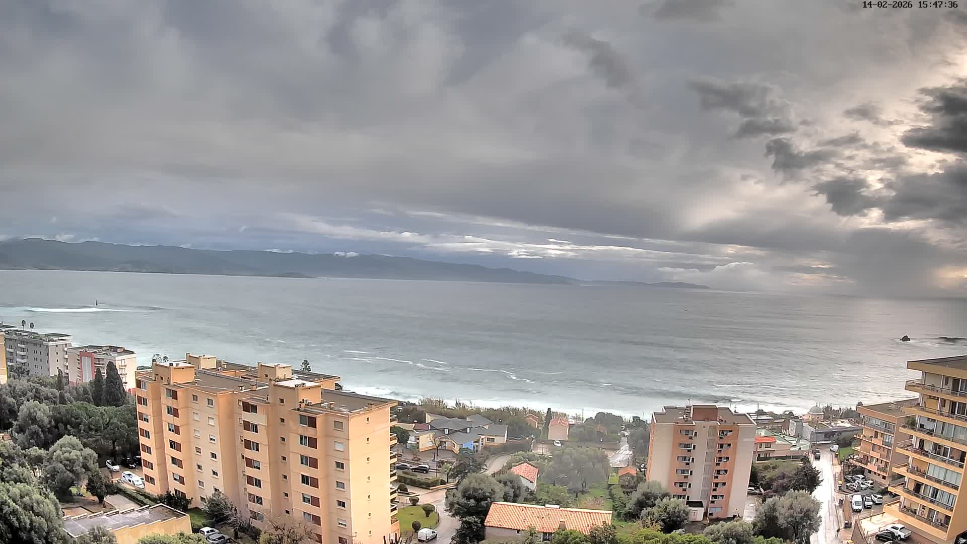 Ajaccio - Le Golfe d'Ajaccio Gulf & Coast Skyline Live Cam - Ajaccio, Corse-du-Sud, Corse , France
