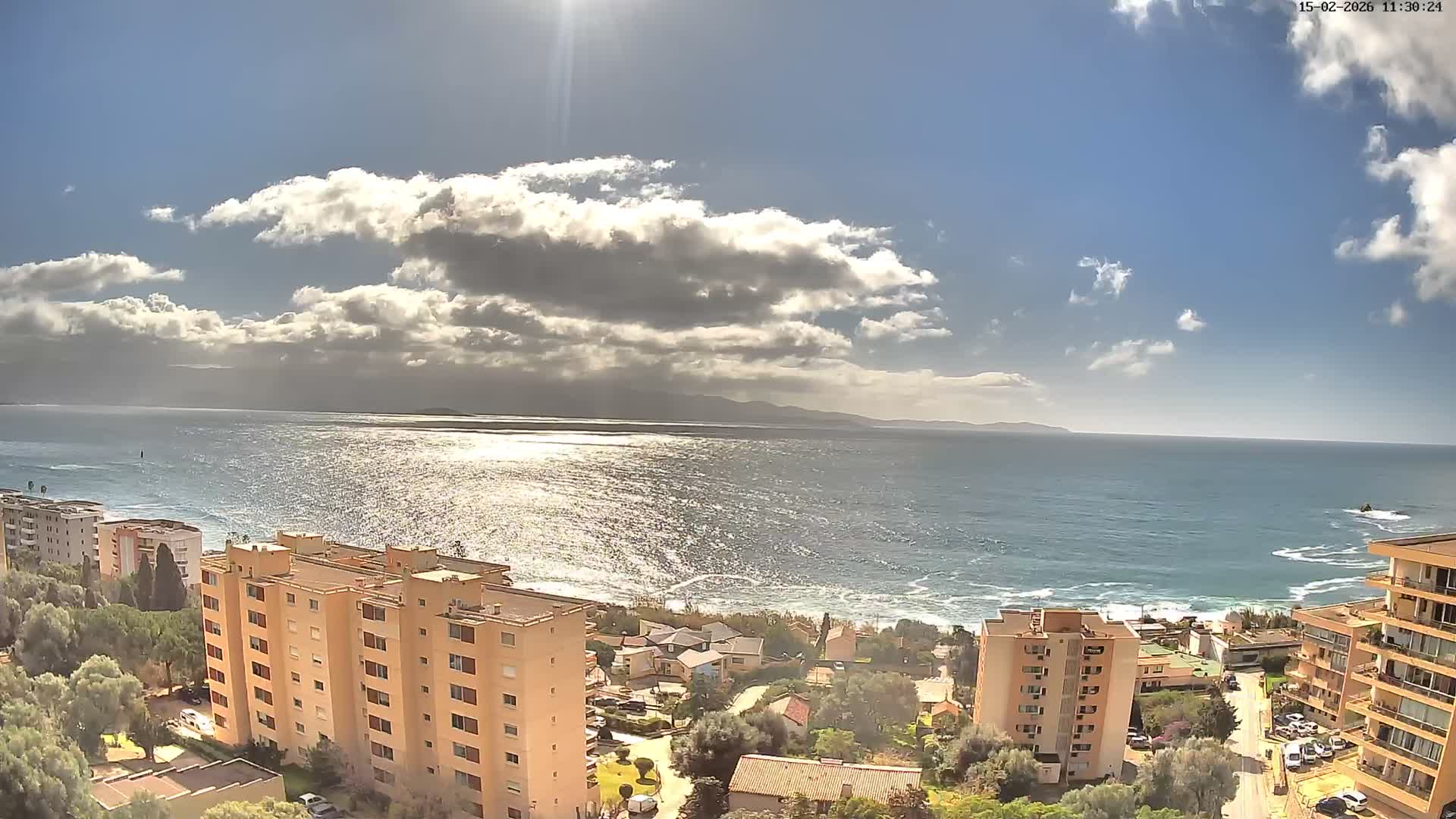Ajaccio - Le Golfe d'Ajaccio Gulf & Coast Skyline Live Cam - Ajaccio, Corse-du-Sud, Corse , France