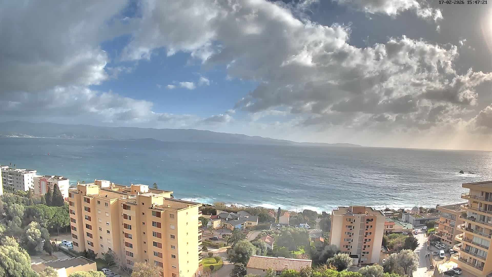 Ajaccio - Le Golfe d'Ajaccio Gulf & Coast Skyline Live Cam - Ajaccio, Corse-du-Sud, Corse , France