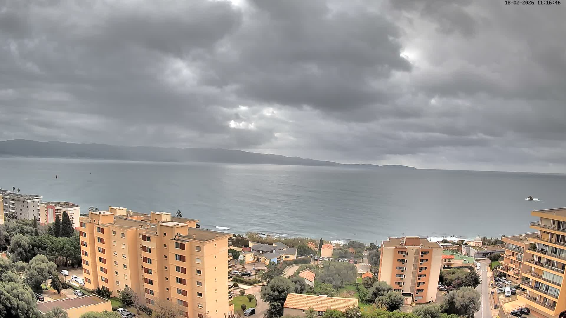 Ajaccio - Le Golfe d'Ajaccio Gulf & Coast Skyline Live Cam - Ajaccio, Corse-du-Sud, Corse , France