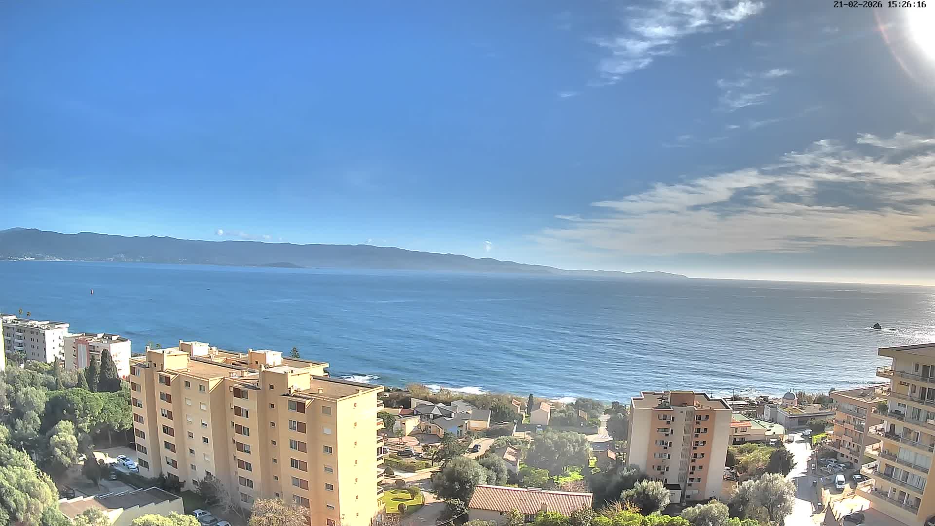 Ajaccio - Le Golfe d'Ajaccio Gulf & Coast Skyline Live Cam - Ajaccio, Corse-du-Sud, Corse , France