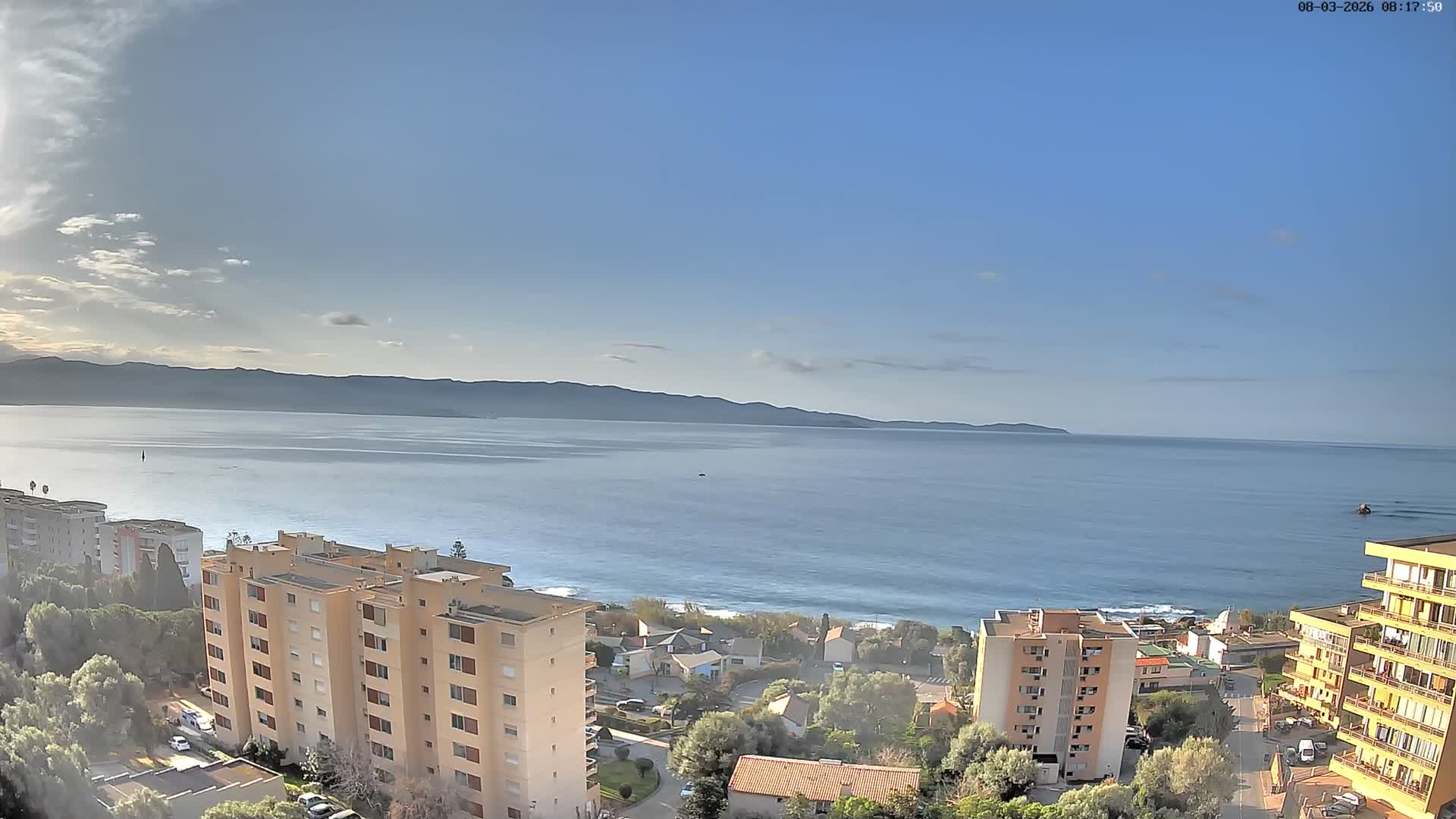 Ajaccio - Le Golfe d'Ajaccio Gulf & Coast Skyline Live Cam - Ajaccio, Corse-du-Sud, Corse , France