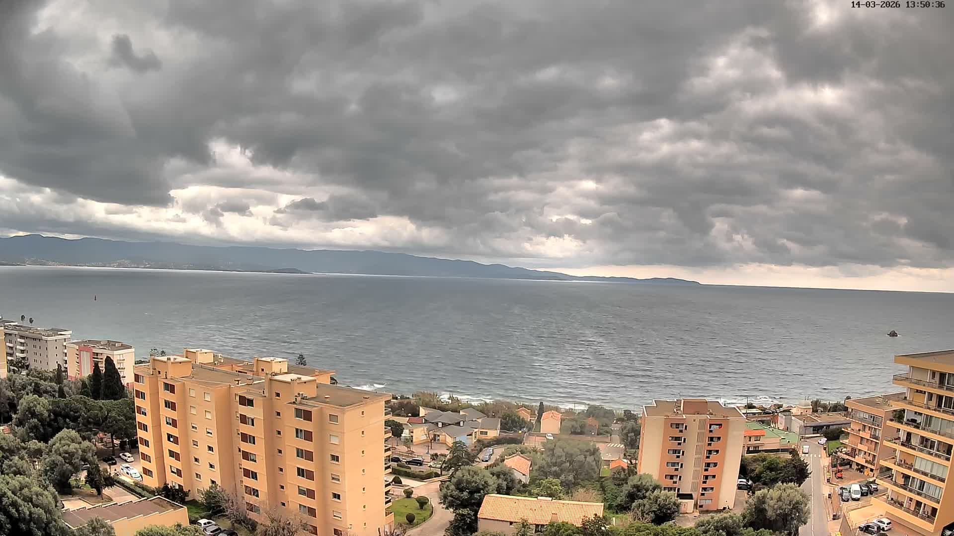 Ajaccio - Le Golfe d'Ajaccio Gulf & Coast Skyline Live Cam - Ajaccio, Corse-du-Sud, Corse , France