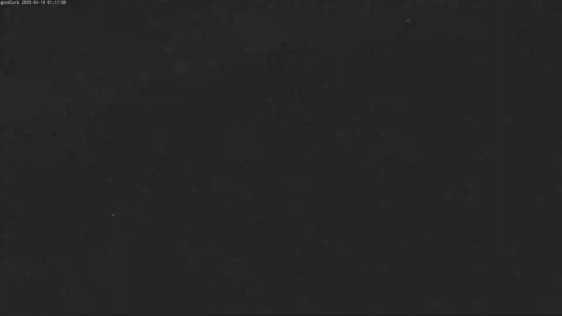 The image shows a dark, grainy, and indistinct view of an area at night.