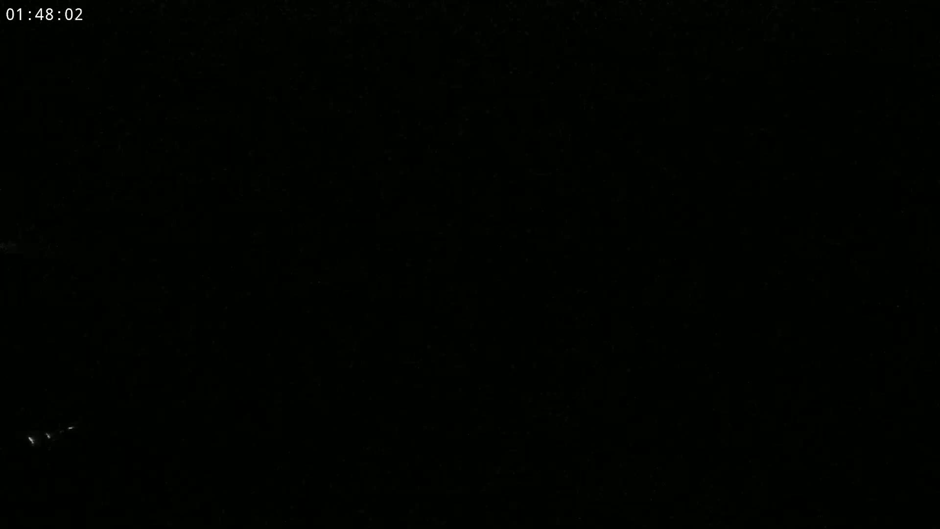 The image is mostly black, with a few faint, indistinguishable specks of light.