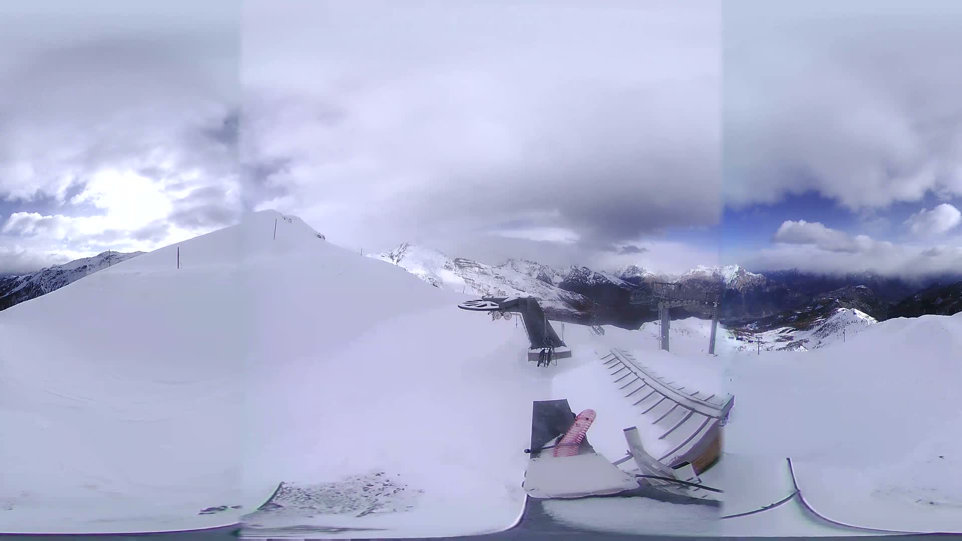 Puy-Saint-Vincent Peak Point Ski Slope,  Pendine  360 Panaromic  Live Camera - Briancon, Hautes-Alpes, Provence-Alpes-Cote d’Azur, France