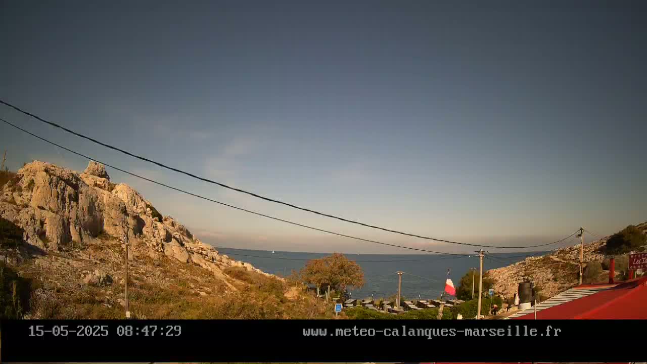 Marseille,  Calanque Samena Mediterrenian Live Cam - Marseille, Bouches-du-Rhone, Provence-Alpes-Cote d’Azur, France