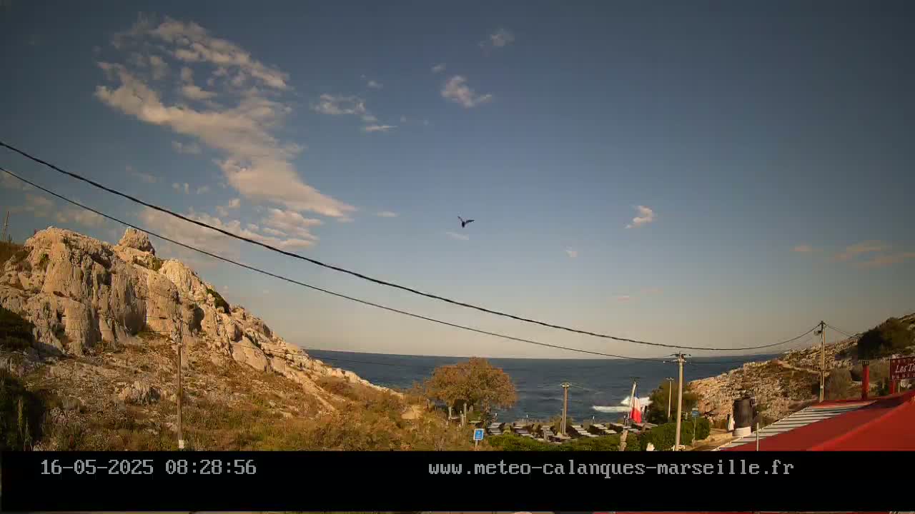Marseille,  Calanque Samena Mediterrenian Live Cam - Marseille, Bouches-du-Rhone, Provence-Alpes-Cote d’Azur, France