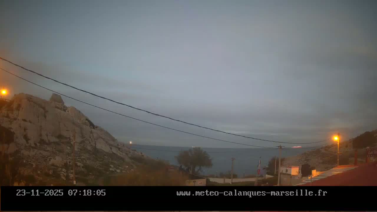 Marseille,  Calanque Samena Mediterrenian Live Cam - Samena, Montredon, Marseille, Bouches-du-Rhone, Provence-Alpes-Cote d’Azur, France