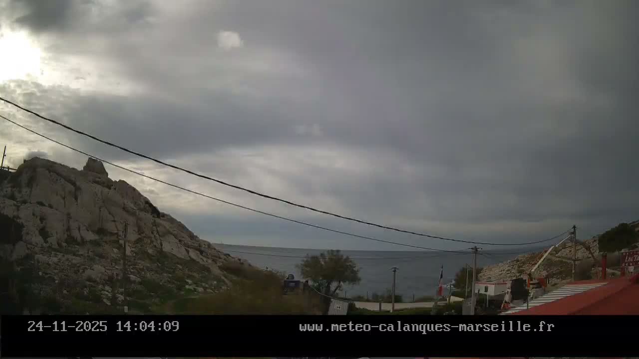Marseille,  Calanque Samena Mediterrenian Live Cam - Samena, Montredon, Marseille, Bouches-du-Rhone, Provence-Alpes-Cote d’Azur, France