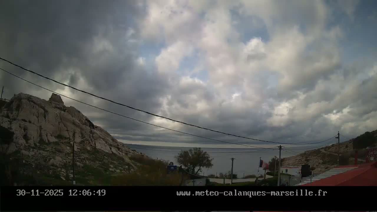 Marseille,  Calanque Samena Mediterrenian Live Cam - Samena, Montredon, Marseille, Bouches-du-Rhone, Provence-Alpes-Cote d’Azur, France
