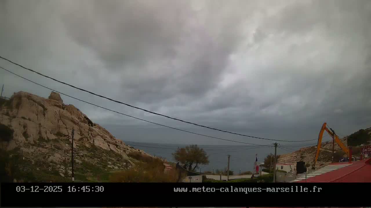 Marseille,  Calanque Samena Mediterrenian Live Cam - Samena, Montredon, Marseille, Bouches-du-Rhone, Provence-Alpes-Cote d’Azur, France