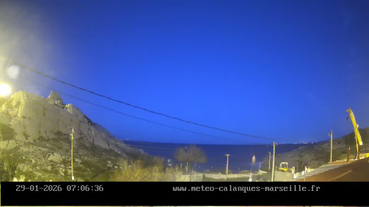 Marseille,  Calanque Samena Mediterrenian Live Cam - Samena, Montredon, Marseille, Bouches-du-Rhone, Provence-Alpes-Cote d’Azur, France