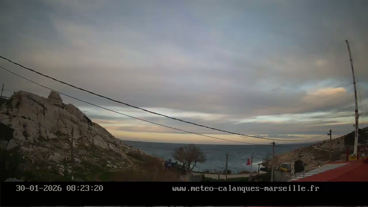 Marseille,  Calanque Samena Mediterrenian Live Cam - Samena, Montredon, Marseille, Bouches-du-Rhone, Provence-Alpes-Cote d’Azur, France