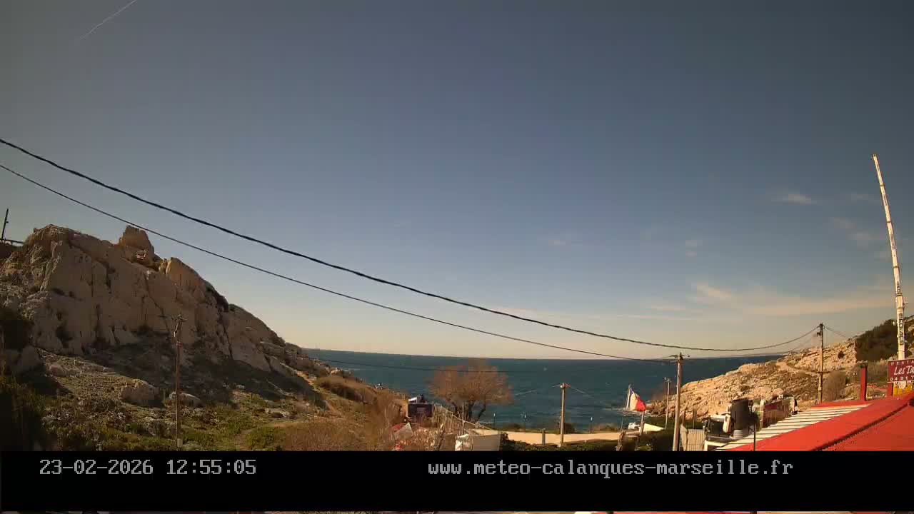 Marseille,  Calanque Samena Mediterrenian Live Cam - Samena, Montredon, Marseille, Bouches-du-Rhone, Provence-Alpes-Cote d’Azur, France