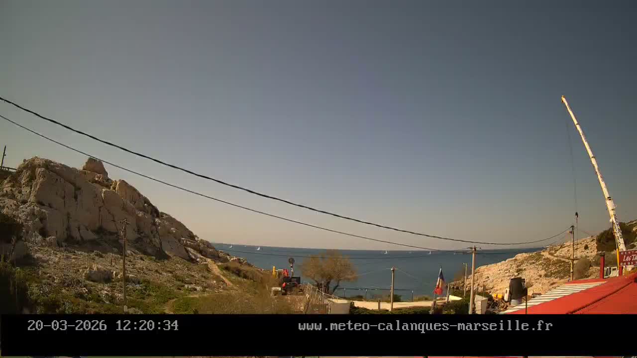 Marseille,  Calanque Samena Mediterrenian Live Cam - Samena, Montredon, Marseille, Bouches-du-Rhone, Provence-Alpes-Cote d’Azur, France