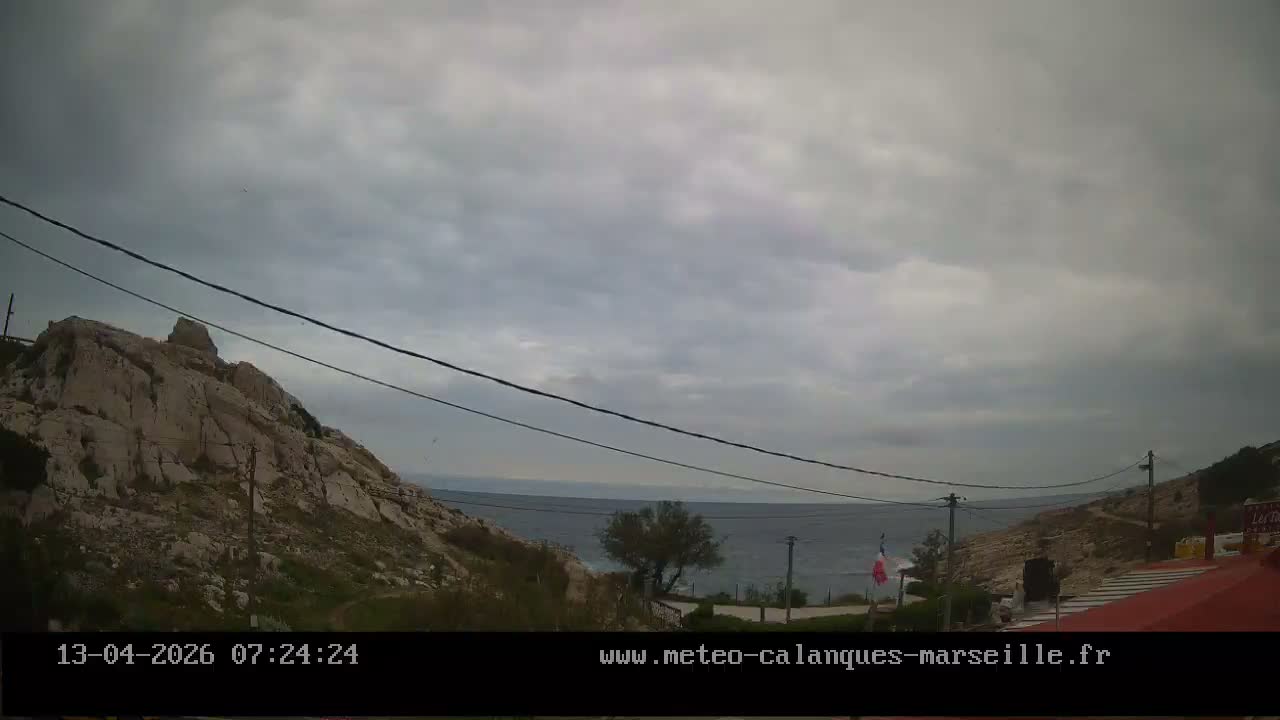 Marseille,  Calanque Samena Mediterrenian Live Cam - Samena, Montredon, Marseille, Bouches-du-Rhone, Provence-Alpes-Cote d’Azur, France