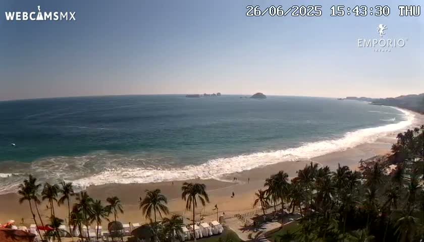 Ixtapa Zihuatanejo, Playa Thalia Beach live Cam - Zihuatanejo de Azueta, Guerrero, Mexico