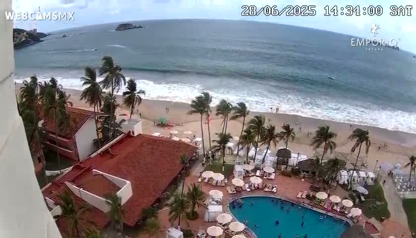 Ixtapa Zihuatanejo, Playa Thalia Beach live Cam - Zihuatanejo de Azueta, Guerrero, Mexico