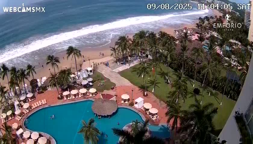 Ixtapa Zihuatanejo, Playa Thalia Beach live Cam - Zihuatanejo de Azueta, Guerrero, Mexico