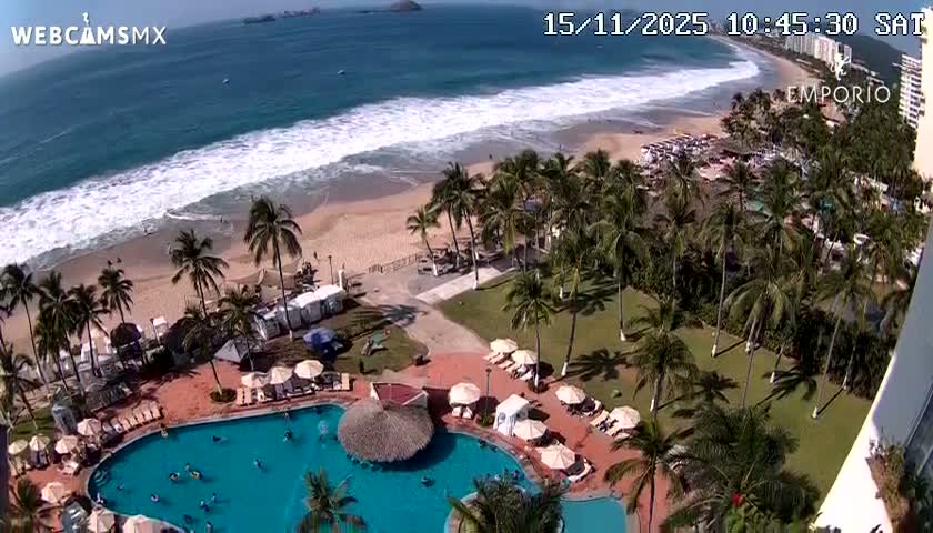 Ixtapa Zihuatanejo, Playa Thalia Beach live Cam - Zihuatanejo de Azueta, Guerrero, Mexico