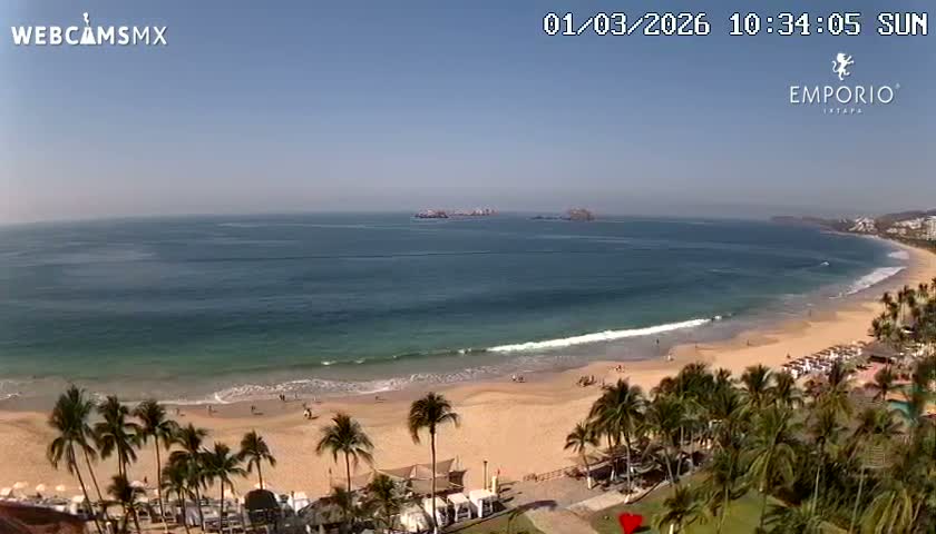 Ixtapa Zihuatanejo, Playa Thalia Beach live Cam - Zihuatanejo de Azueta, Guerrero, Mexico