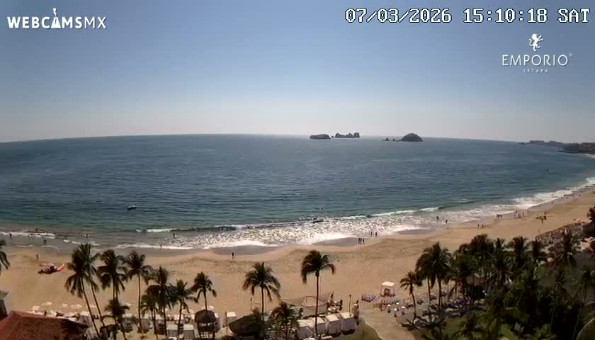 Ixtapa Zihuatanejo, Playa Thalia Beach live Cam - Zihuatanejo de Azueta, Guerrero, Mexico