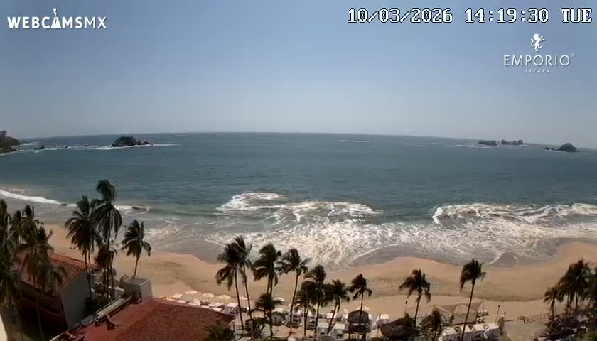 Ixtapa Zihuatanejo, Playa Thalia Beach live Cam - Zihuatanejo de Azueta, Guerrero, Mexico