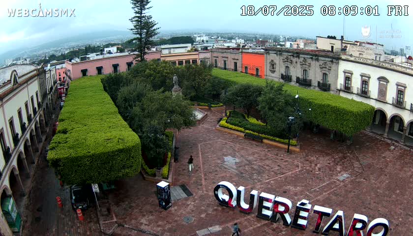 Plaza de Armas de Querétaro Square Live Cam - Santiago de Queretaro, Queretaro, Mexivo