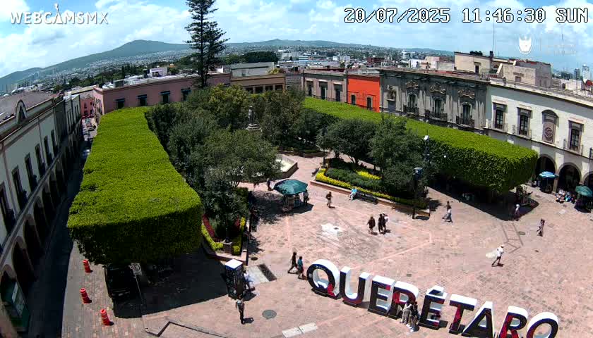 Plaza de Armas de Querétaro Square Live Cam - Santiago de Queretaro, Queretaro, Mexivo