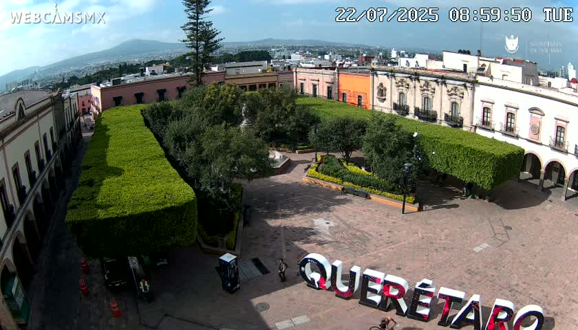 Plaza de Armas de Querétaro Square Live Cam - Santiago de Queretaro, Queretaro, Mexivo