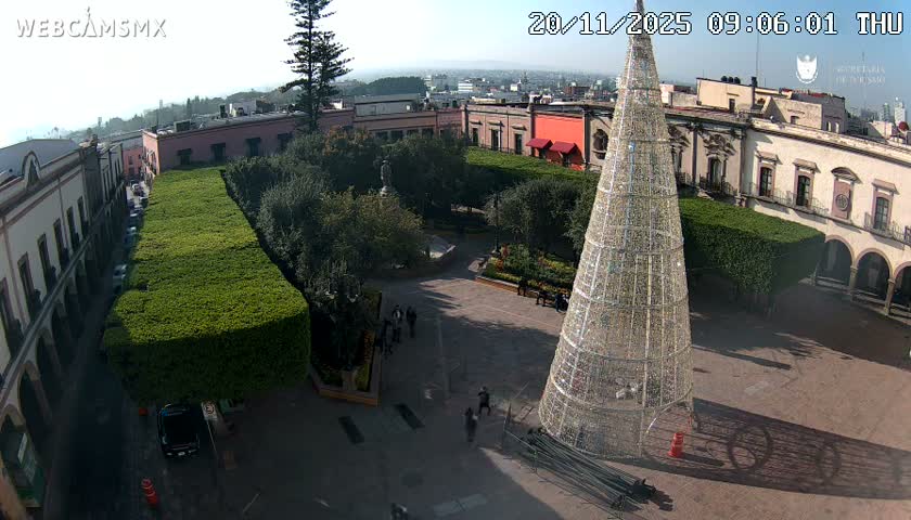Plaza de Armas de Querétaro Square Live Cam - Santiago de Queretaro, Queretaro, Mexivo